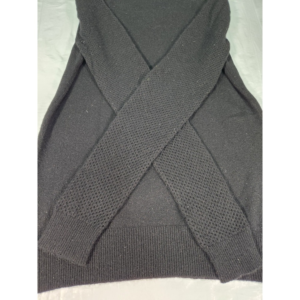 Aqua Cashmere Women's 100% Cashmere Black Sweater Mini Puff Long Sleeve Small S - Picture 6 of 7